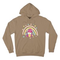 Floral Rainbow Easter Bunny Spring Gnome Egg Hunting Basket Hoodie