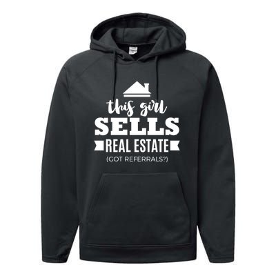 Funny Real Estate Agent Realtor Gift Got Referrals Performance Fleece Hoodie