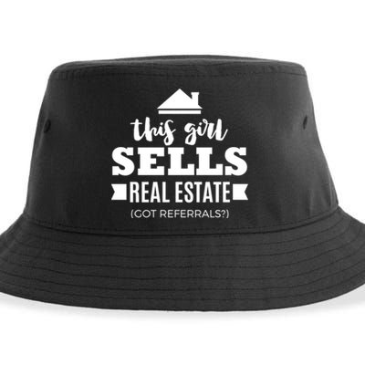 Funny Real Estate Agent Realtor Gift Got Referrals Sustainable Bucket Hat