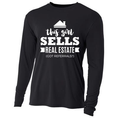 Funny Real Estate Agent Realtor Gift Got Referrals Cooling Performance Long Sleeve Crew