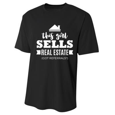 Funny Real Estate Agent Realtor Gift Got Referrals Performance Sprint T-Shirt