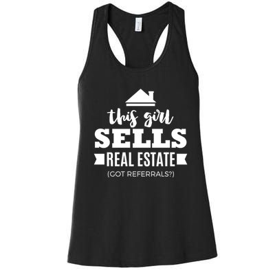 Funny Real Estate Agent Realtor Gift Got Referrals Women's Racerback Tank