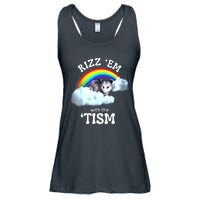 Funny Rizz Em With The Tism Meme Autistic Opossum Autism Awareness Gift Ladies Essential Flowy Tank