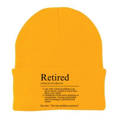 Funny Retired Employee Definition Design Funny Retiring Retiree Funny Retirement Knit Cap Winter Beanie