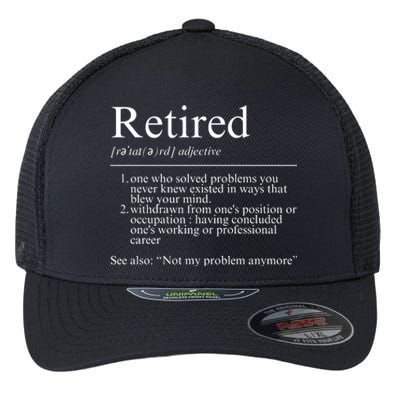 Funny Retired Employee Definition Design Funny Retiring Retiree Funny Retirement Flexfit Unipanel Trucker Cap