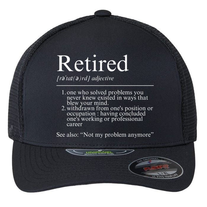 Funny Retired Employee Definition Design Funny Retiring Retiree Funny Retirement Flexfit Unipanel Trucker Cap