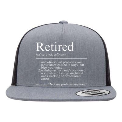 Funny Retired Employee Definition Design Funny Retiring Retiree Funny Retirement Flat Bill Trucker Hat