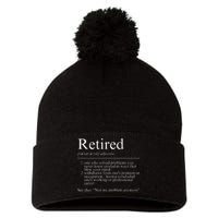 Funny Retired Employee Definition Design Funny Retiring Retiree Funny Retirement Pom Pom 12in Knit Beanie