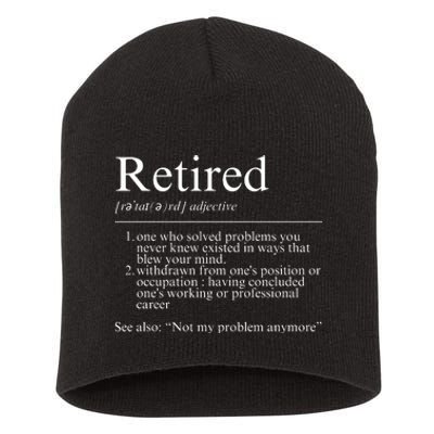 Funny Retired Employee Definition Design Funny Retiring Retiree Funny Retirement Short Acrylic Beanie