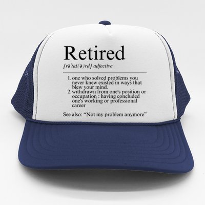 Funny Retired Employee Definition Design Funny Retiring Retiree Funny Retirement Trucker Hat