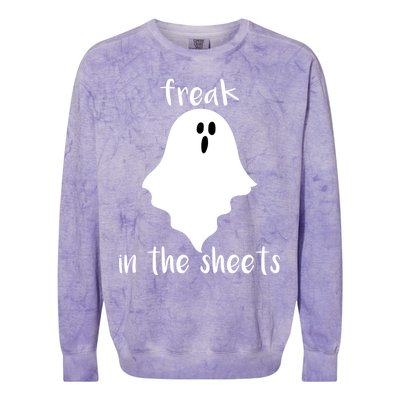 Freak in the Sheets Funny Halloween Colorblast Crewneck Sweatshirt