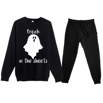 Freak in the Sheets Funny Halloween Premium Crewneck Sweatsuit Set