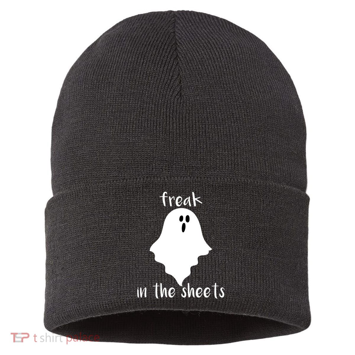 Freak in the Sheets Funny Halloween Sustainable Knit Beanie