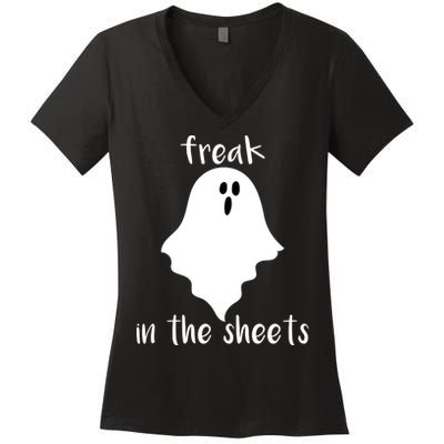 Freak in the Sheets Funny Halloween Women's V-Neck T-Shirt