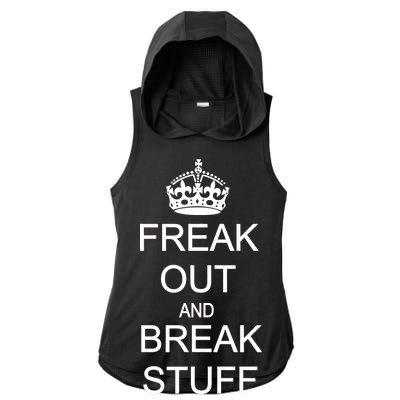 Freak Out And Break Stuff Ladies PosiCharge Tri-Blend Wicking Draft Hoodie Tank