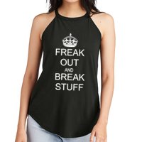Freak Out And Break Stuff Women's Perfect Tri Rocker Tank