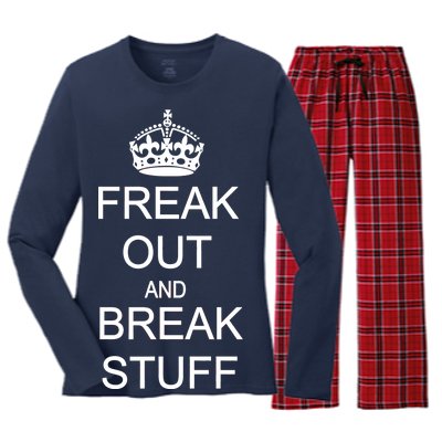 Freak Out And Break Stuff Women's Long Sleeve Flannel Pajama Set 