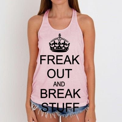 Freak Out And Break Stuff Women's Knotted Racerback Tank