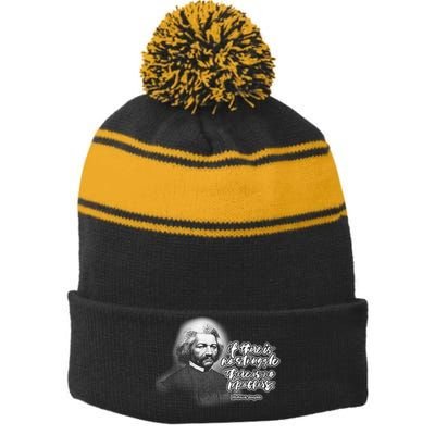 Frederick Douglas No Struggle Stripe Pom Pom Beanie