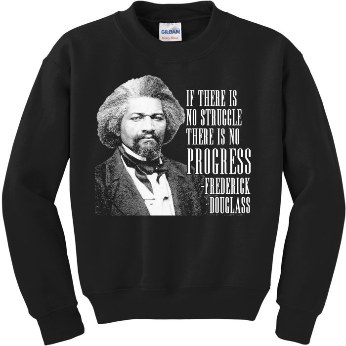 Frederick Douglass History Quote Kids Sweatshirt