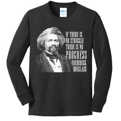 Frederick Douglass History Quote Kids Long Sleeve Shirt