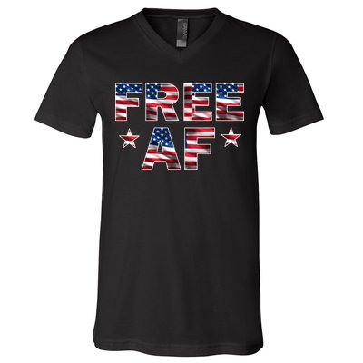 FREE AF American Pride USA V-Neck T-Shirt