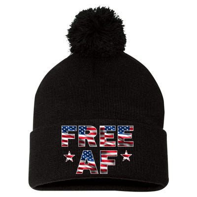 FREE AF American Pride USA Pom Pom 12in Knit Beanie