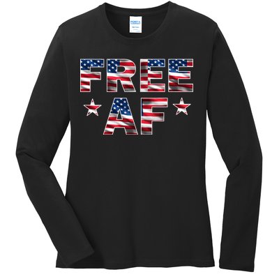 FREE AF American Pride USA Ladies Long Sleeve Shirt