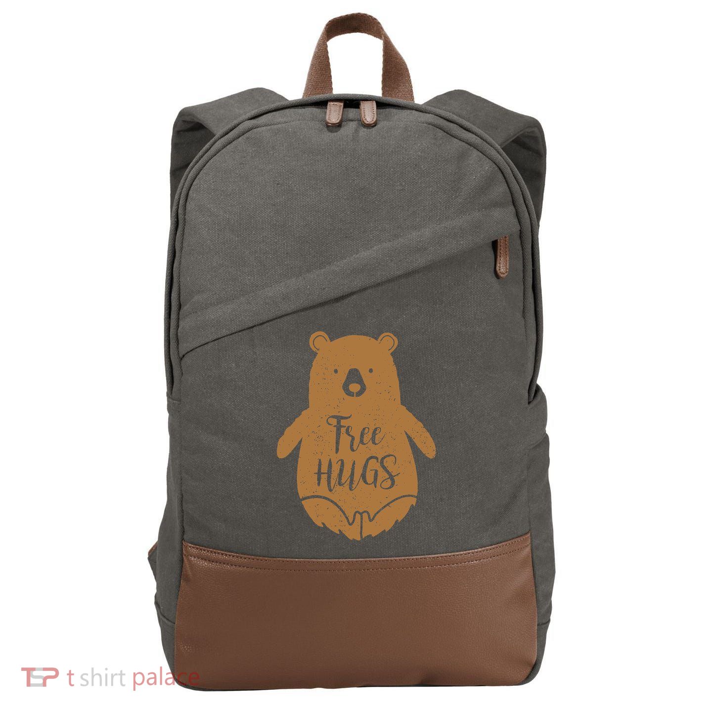 Free Bear Hugs Cotton Canvas Backpack