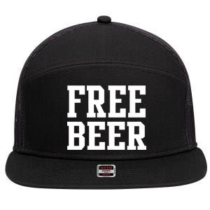 Free Beer Logo 7 Panel Mesh Trucker Snapback Hat