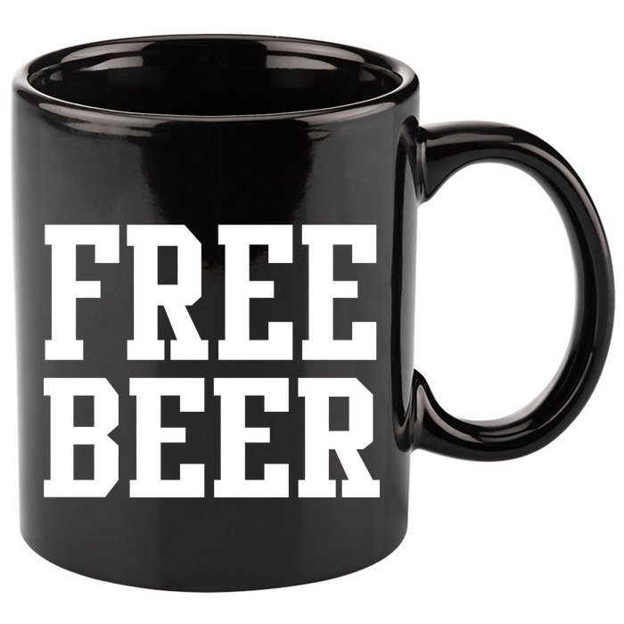 Free Beer Logo 11oz C Handle Ceramic Mug
