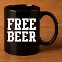 Free Beer Logo 11oz C Handle Ceramic Mug