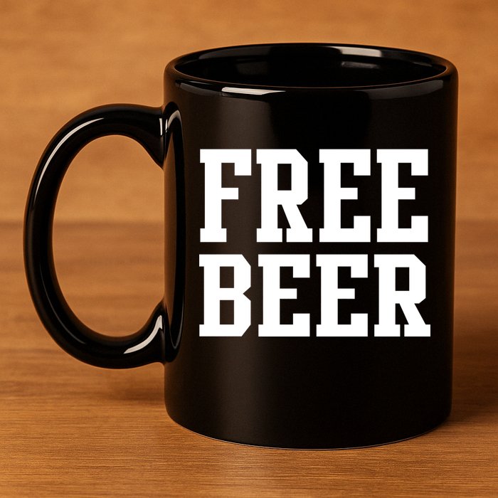 Free Beer Logo 11oz C Handle Ceramic Mug