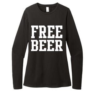 Free Beer Logo Womens CVC Long Sleeve Shirt