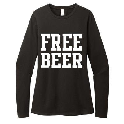 Free Beer Logo Womens CVC Long Sleeve Shirt