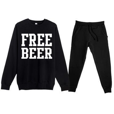 Free Beer Logo Premium Crewneck Sweatsuit Set