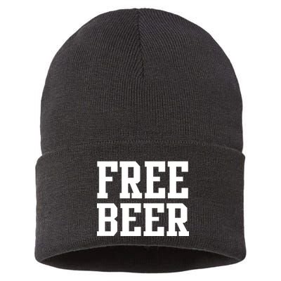 Free Beer Logo Sustainable Knit Beanie