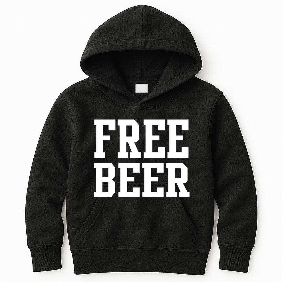 Free Beer Logo Kids Hoodie