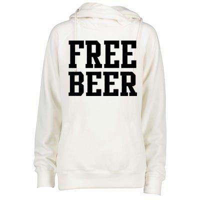 Free Beer Logo Womens Funnel Neck Pullover Hood