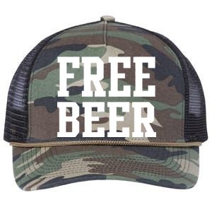 Free Beer Logo Retro Rope Trucker Hat Cap