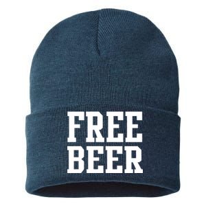 Free Beer Logo Sustainable Knit Beanie