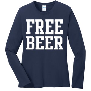 Free Beer Logo Ladies Long Sleeve Shirt