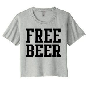 Free Beer Logo Women's Crop Top Tee