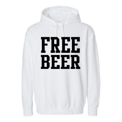 Free Beer Logo Garment-Dyed Fleece Hoodie