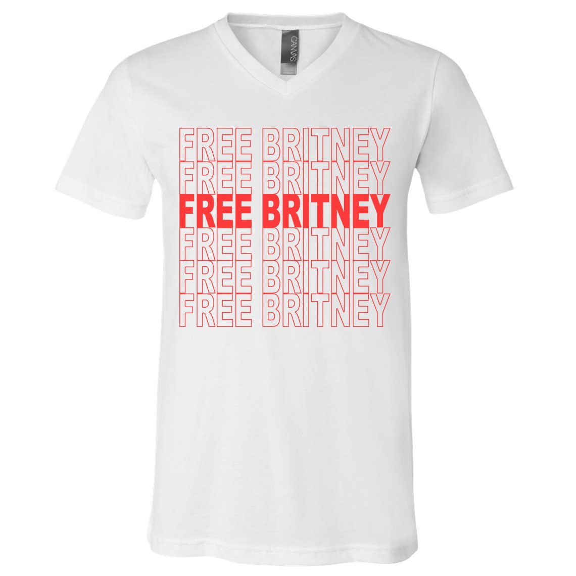 Free Britney Bag Logo V-Neck T-Shirt