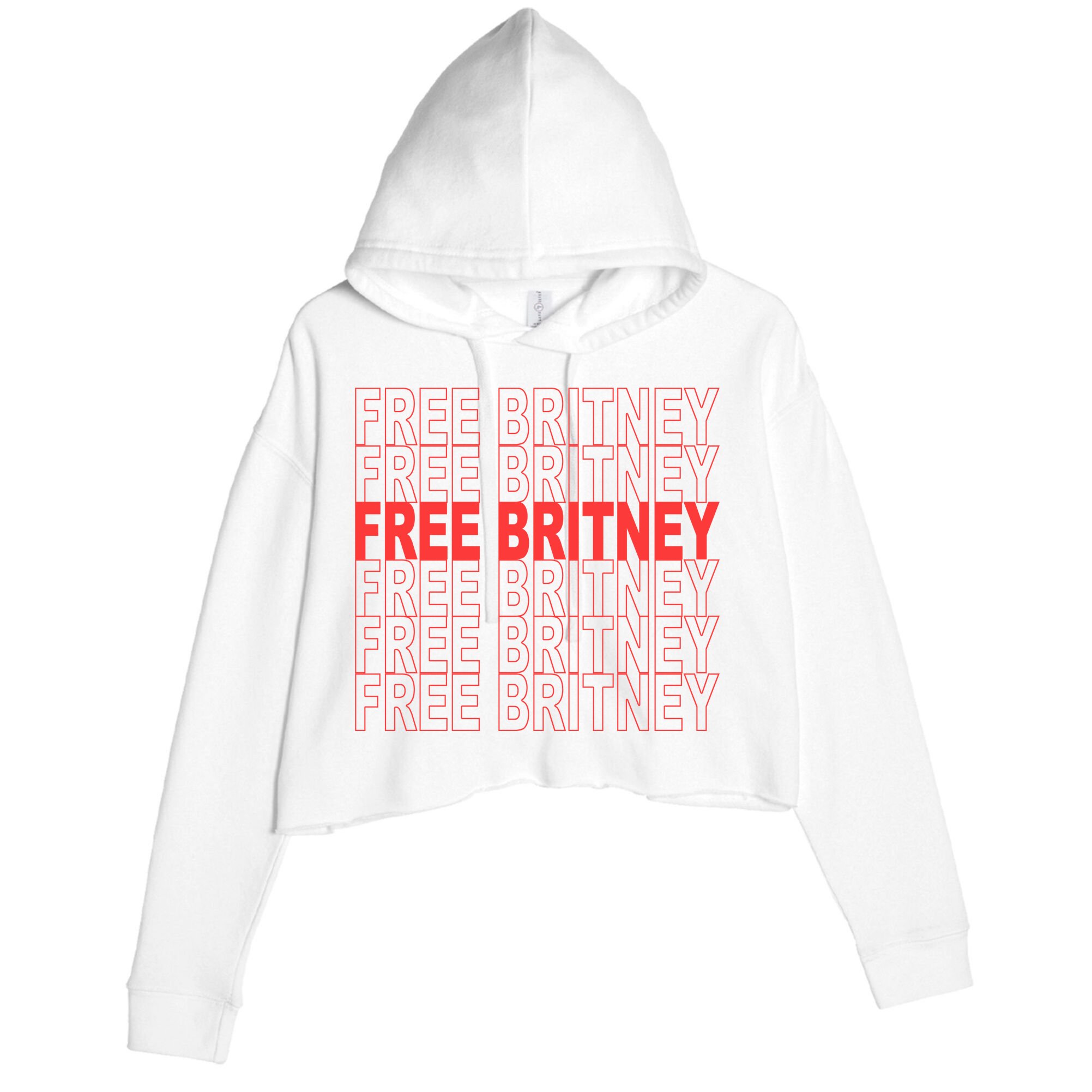 Free Britney Bag Logo Crop Fleece Hoodie