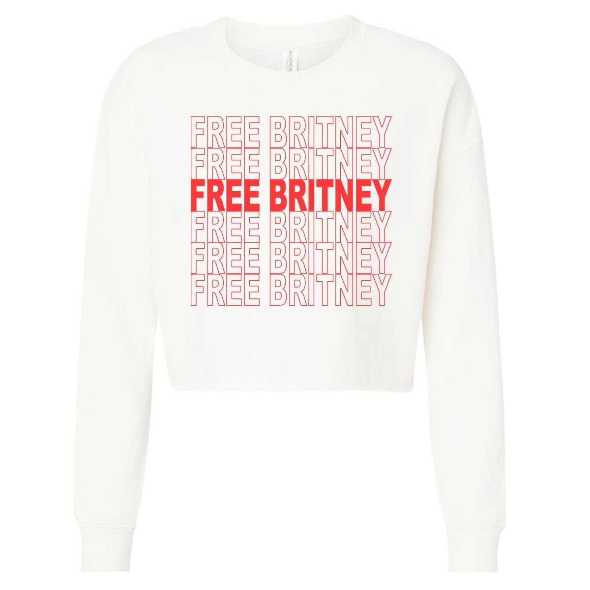 Free Britney Bag Logo Cropped Pullover Crew