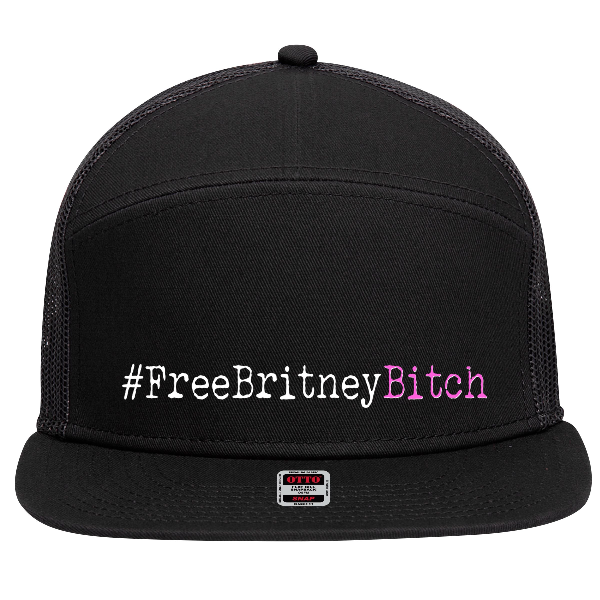 Free Britney B*tch Meme 7 Panel Mesh Trucker Snapback Hat