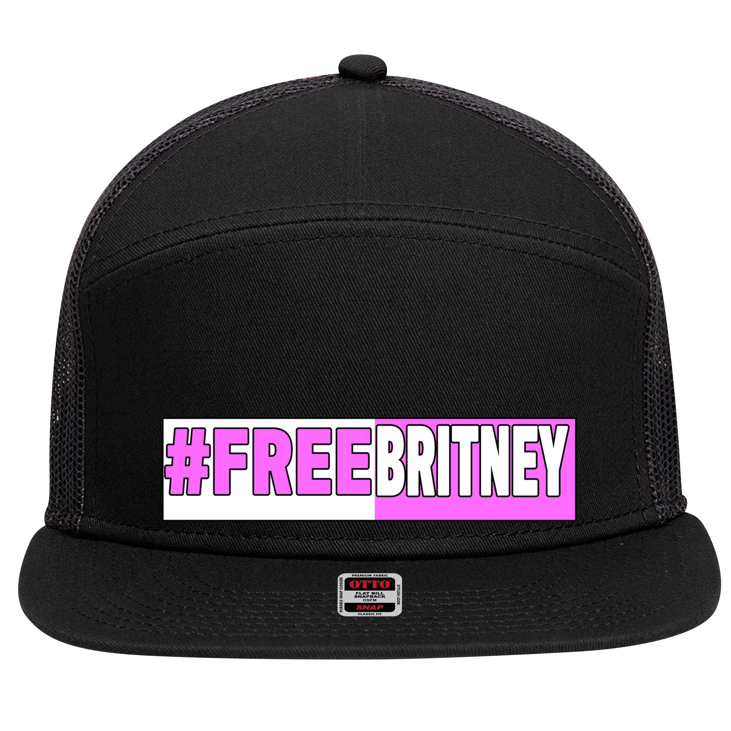 Free Britney Help Save Her 7 Panel Mesh Trucker Snapback Hat