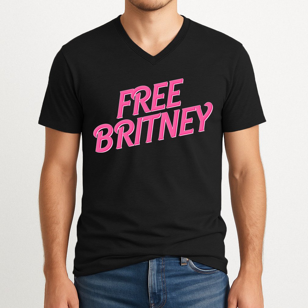 Free Britney Logo V-Neck T-Shirt